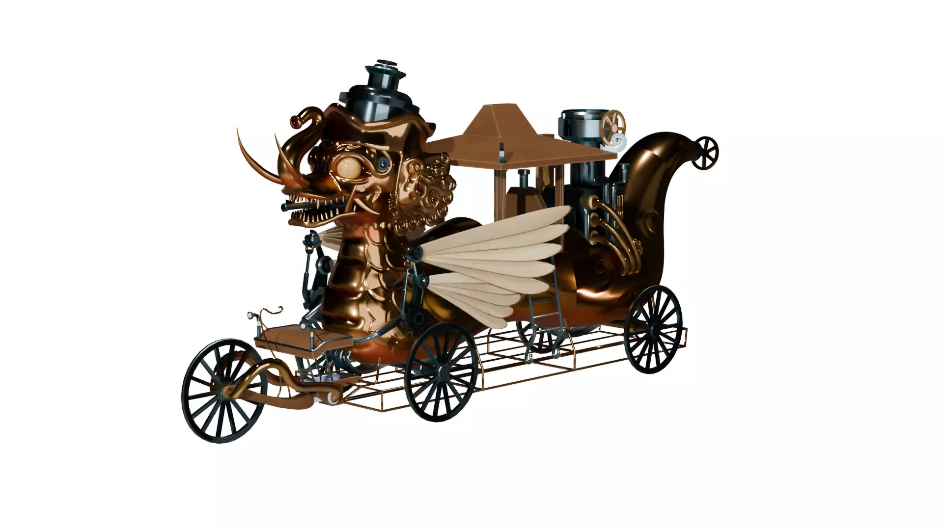 Steampunk Indonesian Carriage Sumedang Kereta Naga Paksi 3D model
