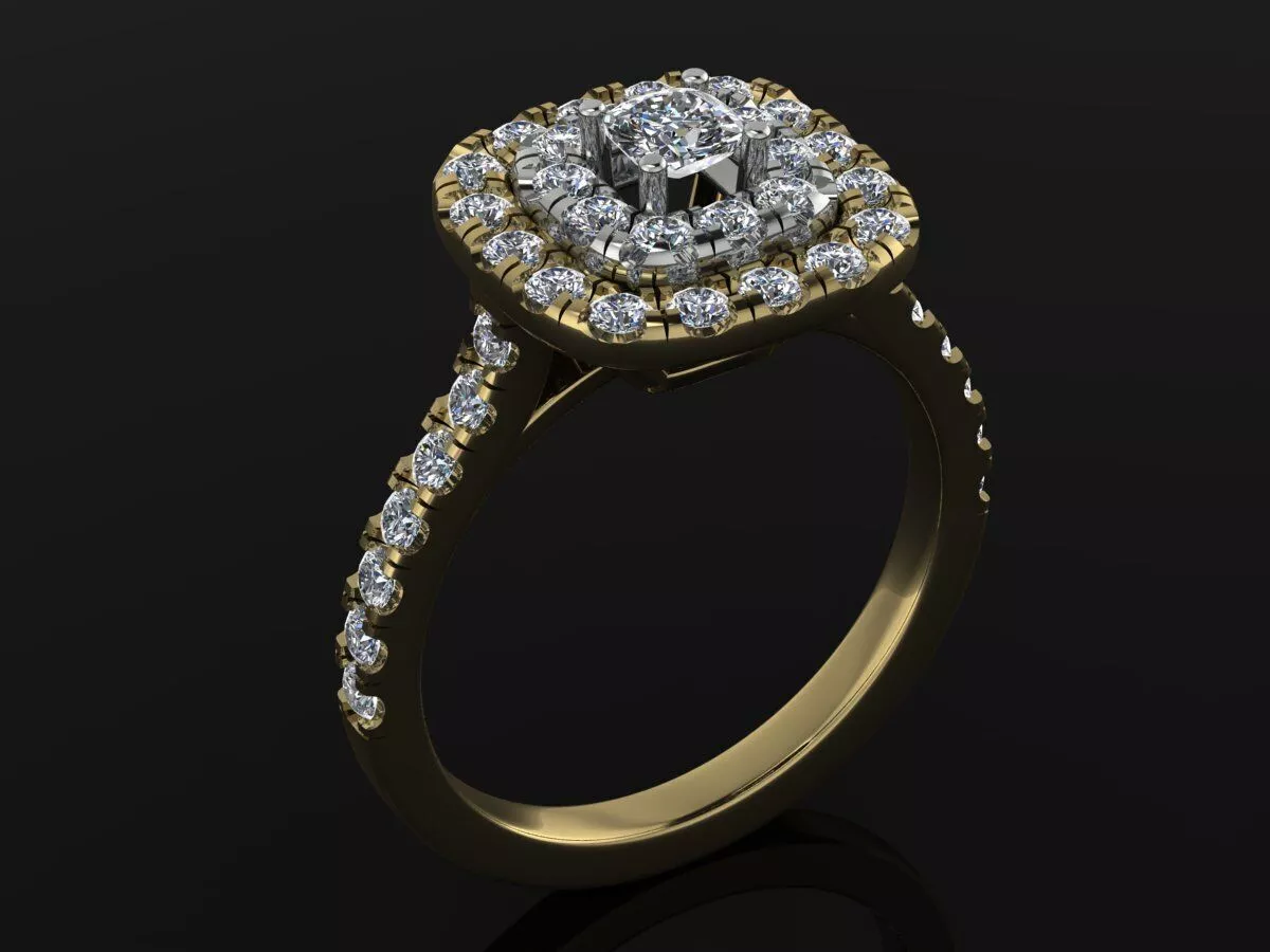Diamonds Ring Luxury Jewelry Gold 3D print model