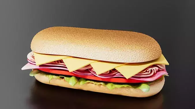 hero sandwich 3D print model 4