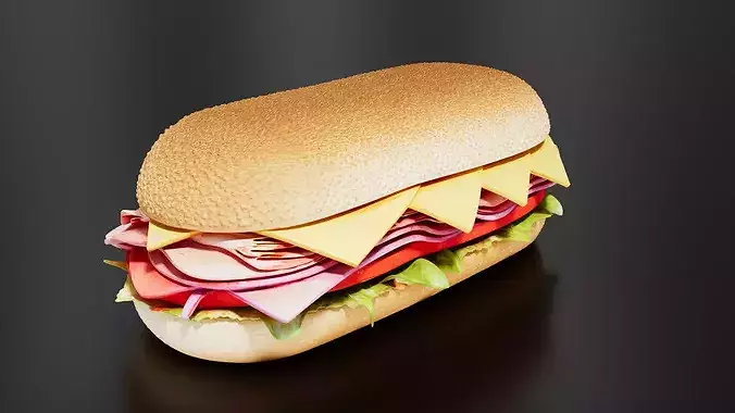 hero sandwich 3D print model 3