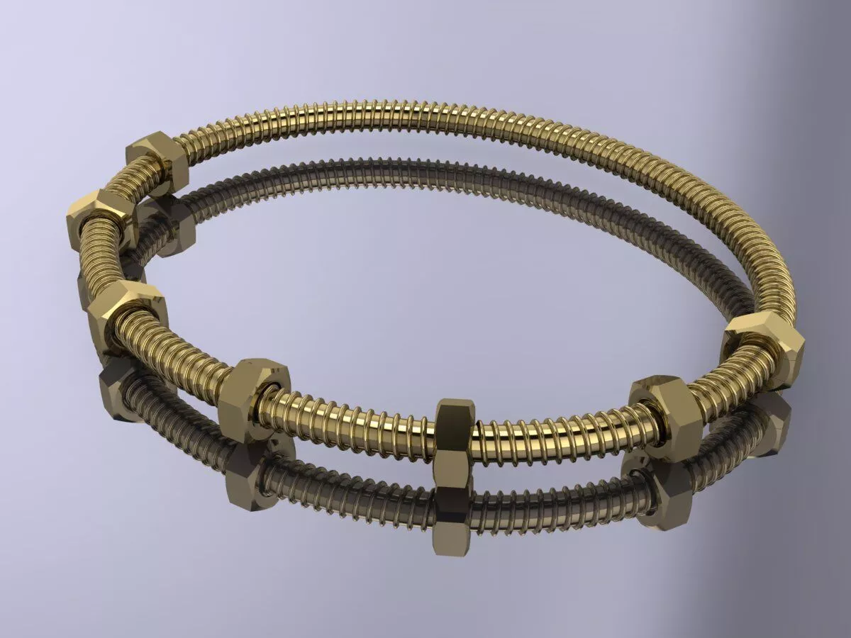 Bracelet Brand Jewelry Gold Bolt 3D print model