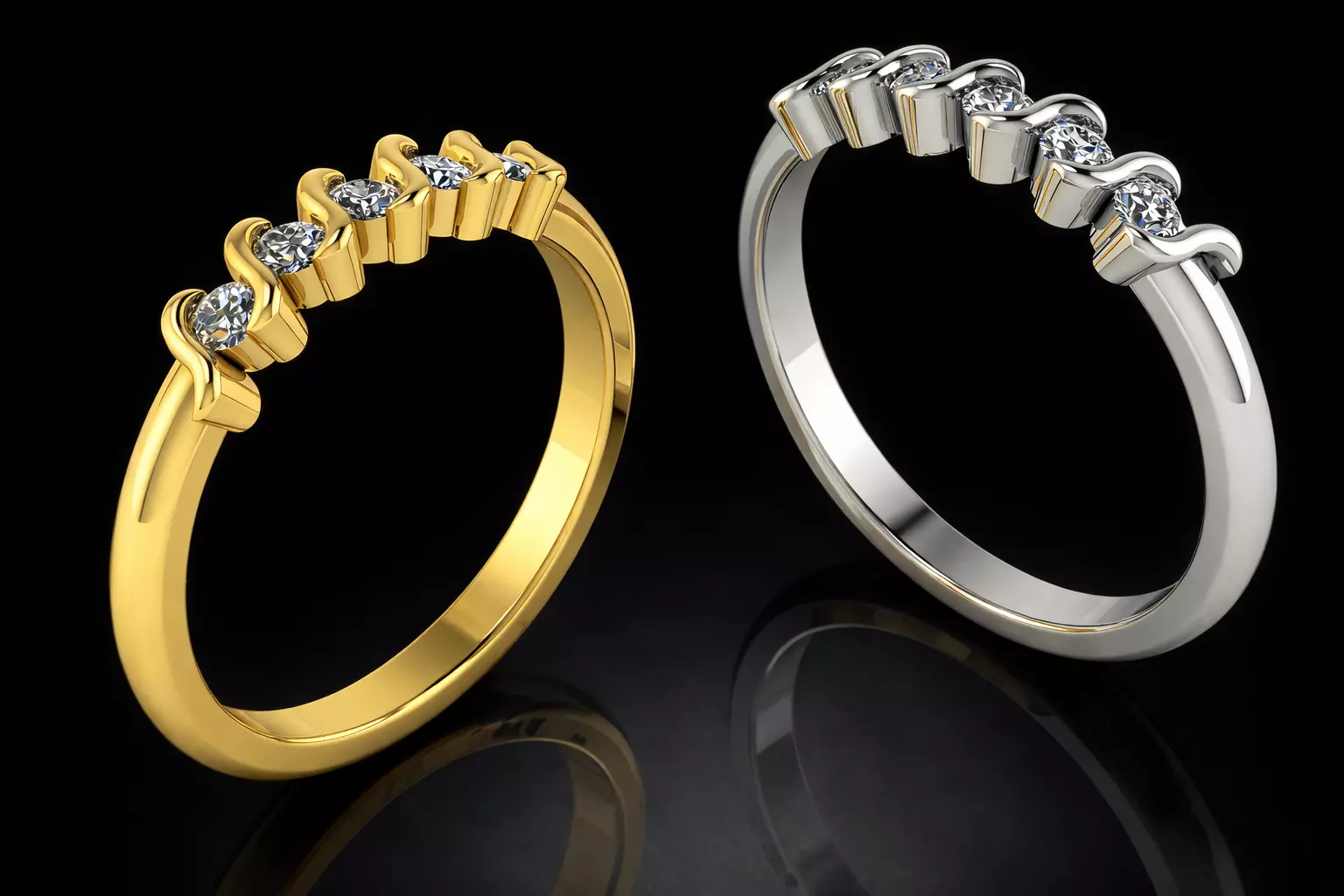 Ring Luxury Jewelry Gold 3D print model
