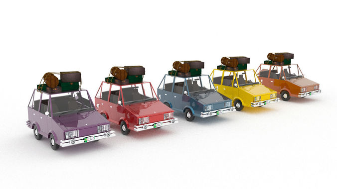 Toy car detailed low poly rigged Low-poly 3D model