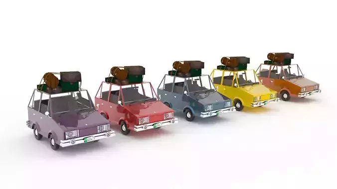 Toy car detailed low poly rigged Low-poly 3D model