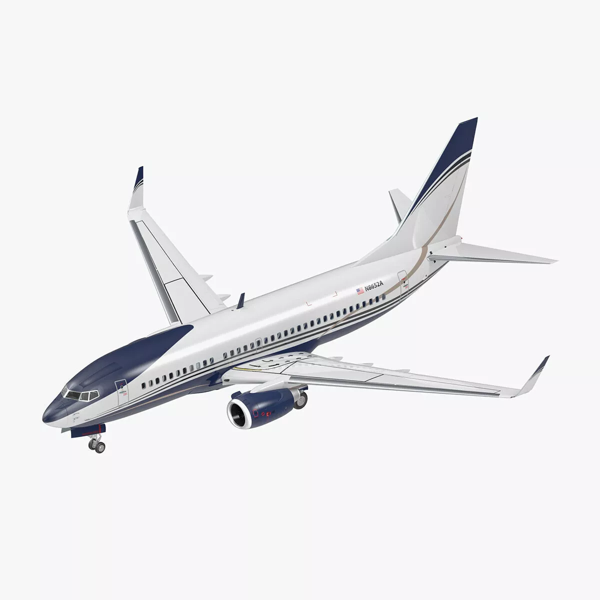 Boeing 737-700 with Interior Rigged for Maya 3D model