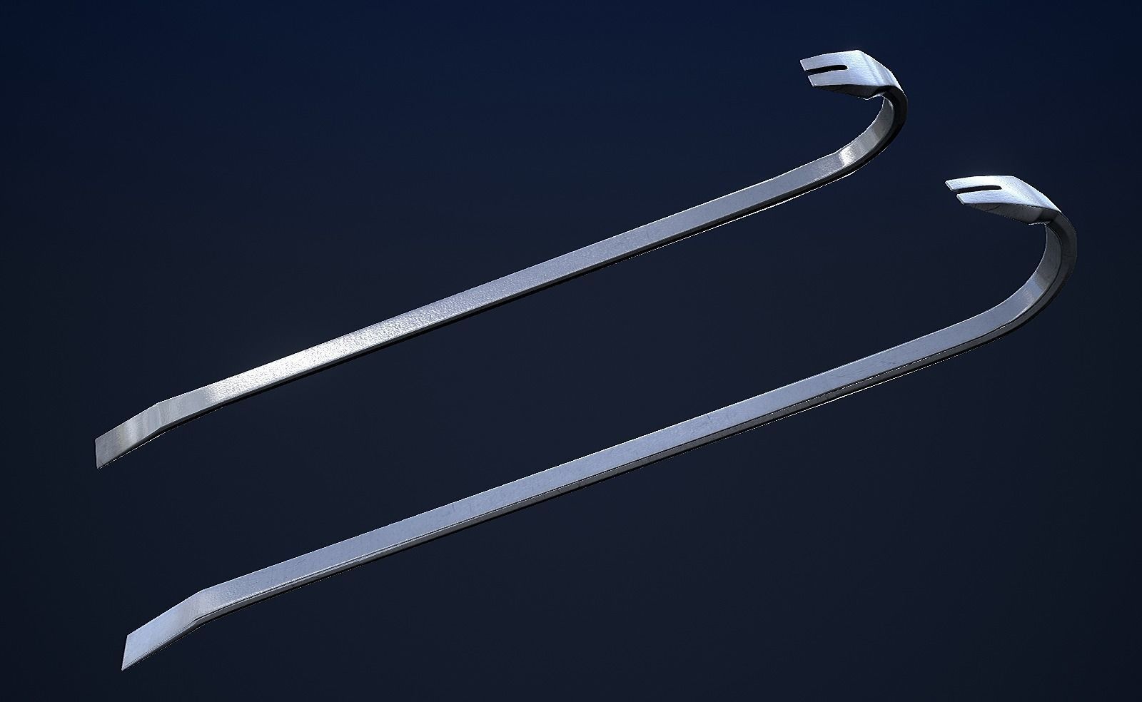 Crowbar and Halligan Bar Game Ready Low-poly 3D model_2