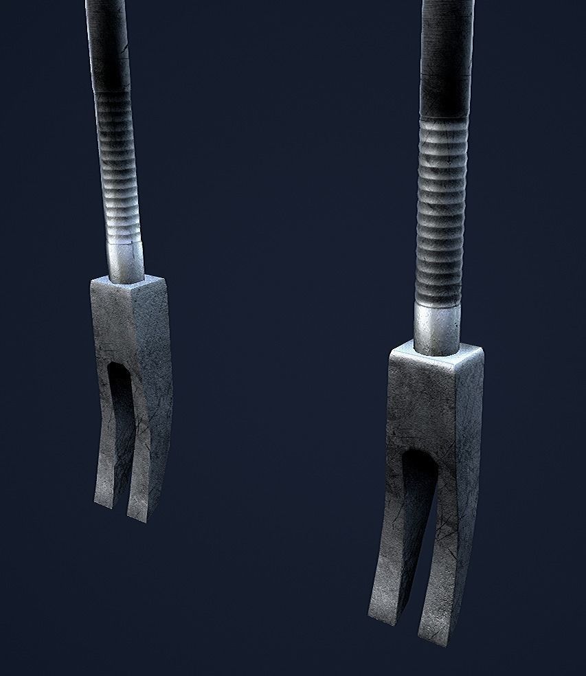 Crowbar and Halligan Bar Game Ready Low-poly 3D model_7