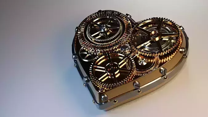 Steampunk heart 3D model
