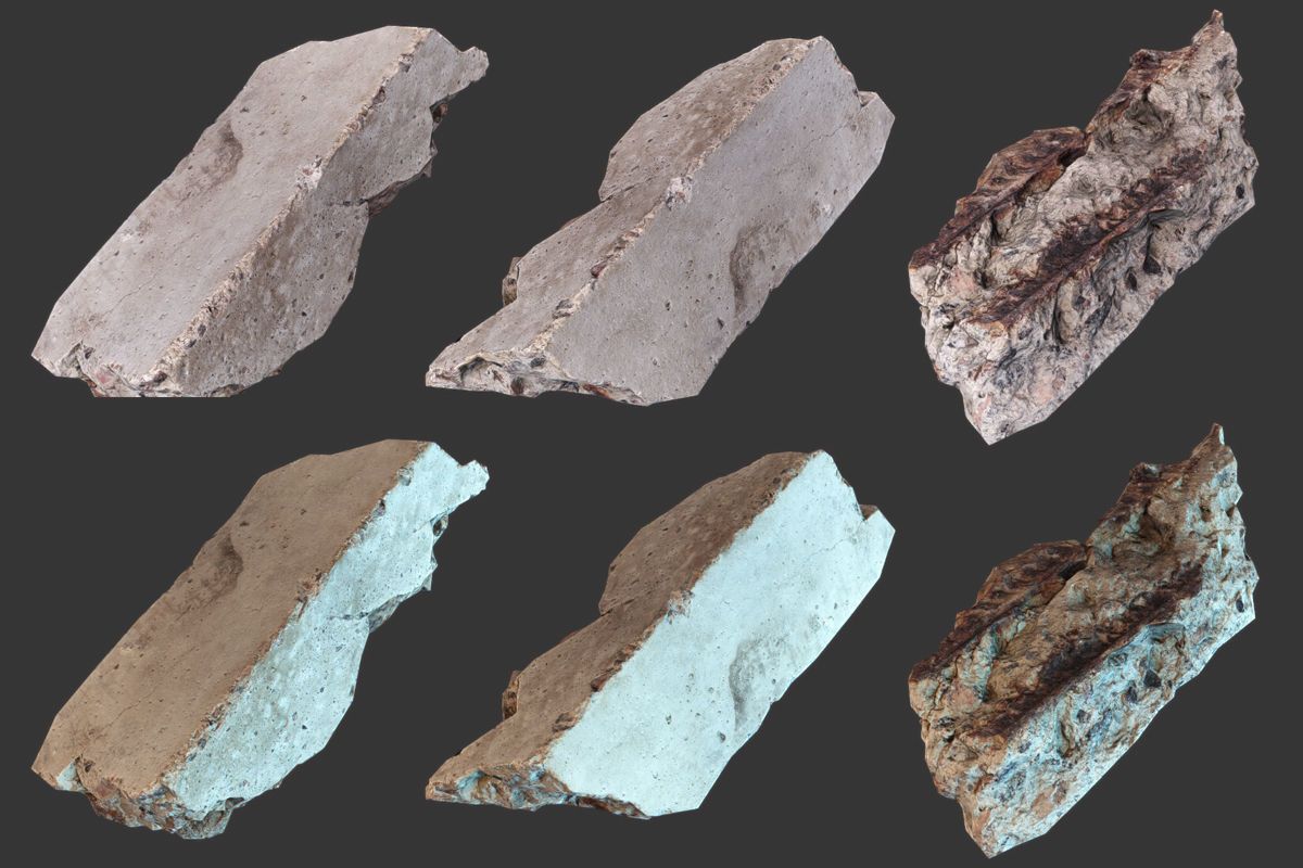 Small Concrete Debris Pack Low-poly 3D model_5