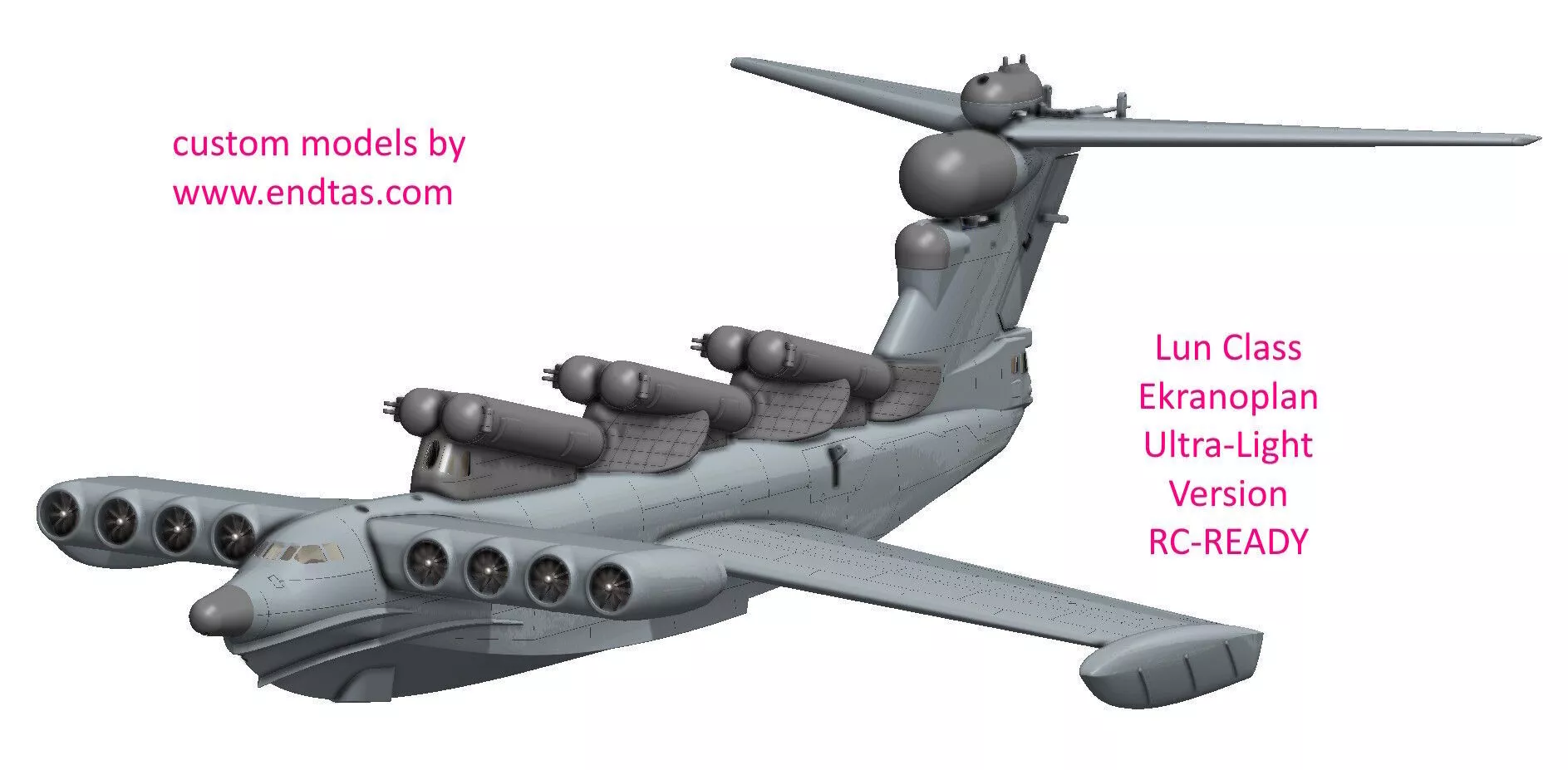 Lun Class Ekranoplan RC Ready Lightweight Project 903 3D print model