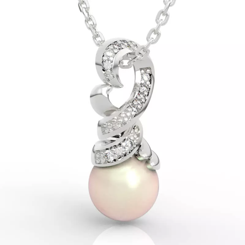 Twisted Ribbon Pearl Pendant 3D print model