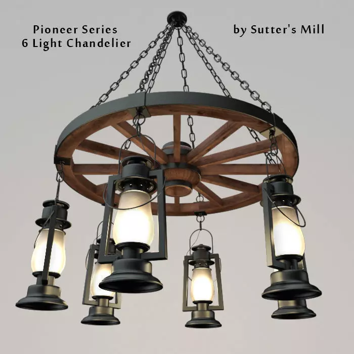 Pioneer Series 6 Light Chandelier 3D model
