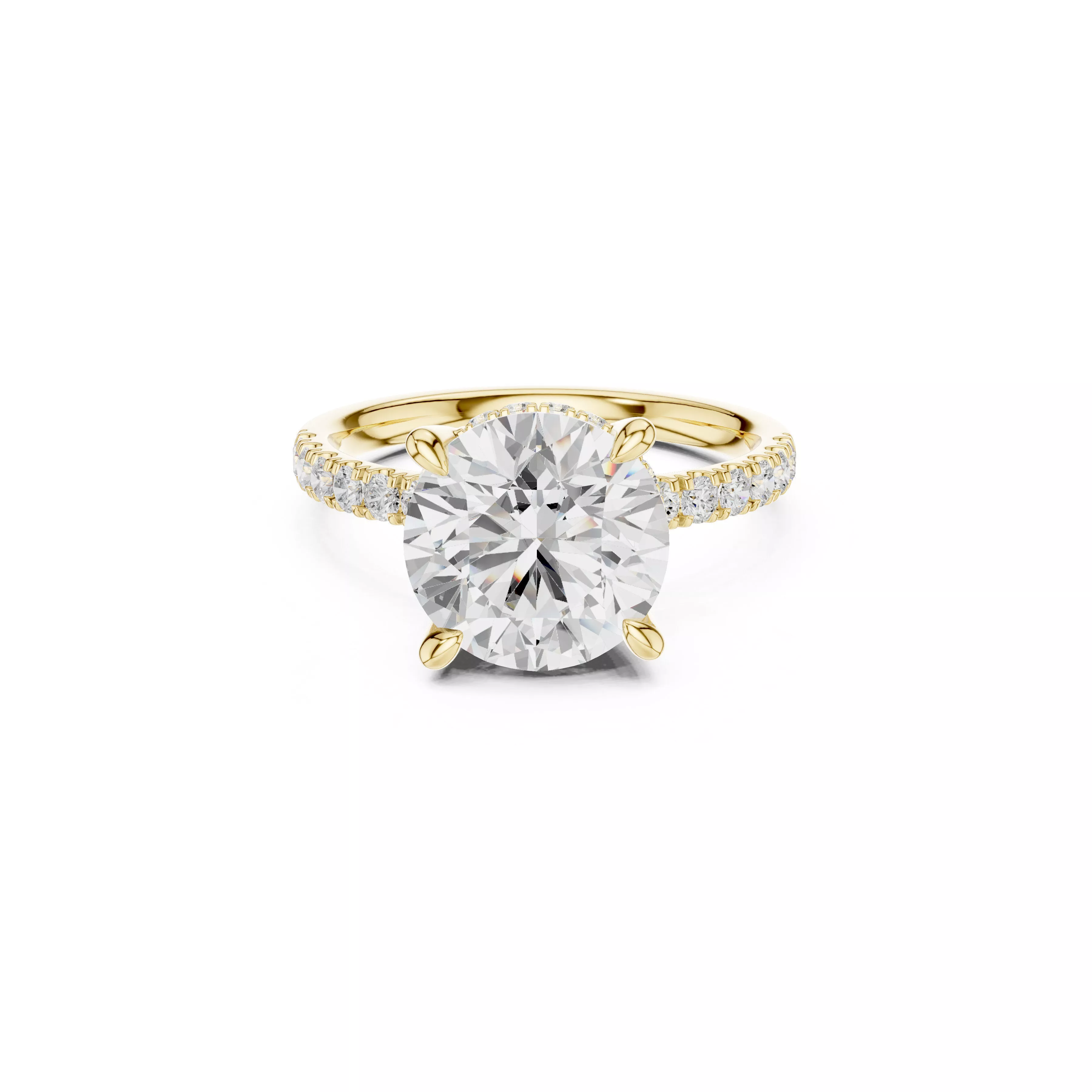 Round Brilliant Solitaire Diamond Engagement Ring CAD 3D print model