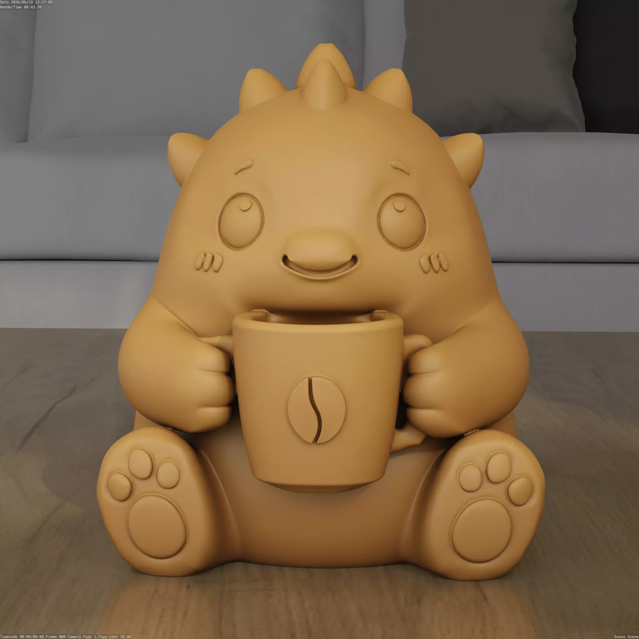 Cute Coffee Desk Buddy 3D STL Model 3D print model
