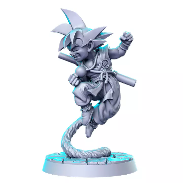 Young Saiyan Fighter IX - Board Game Miniature STL 3D print model