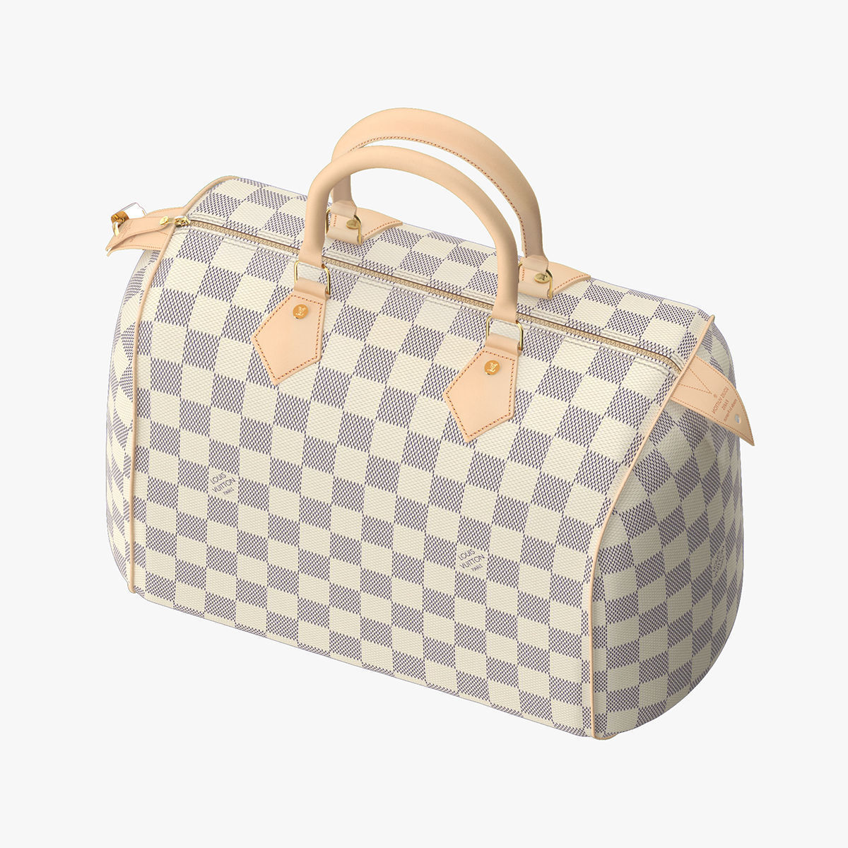 Louis Vuitton Speedy Bag Checker 3D model_2