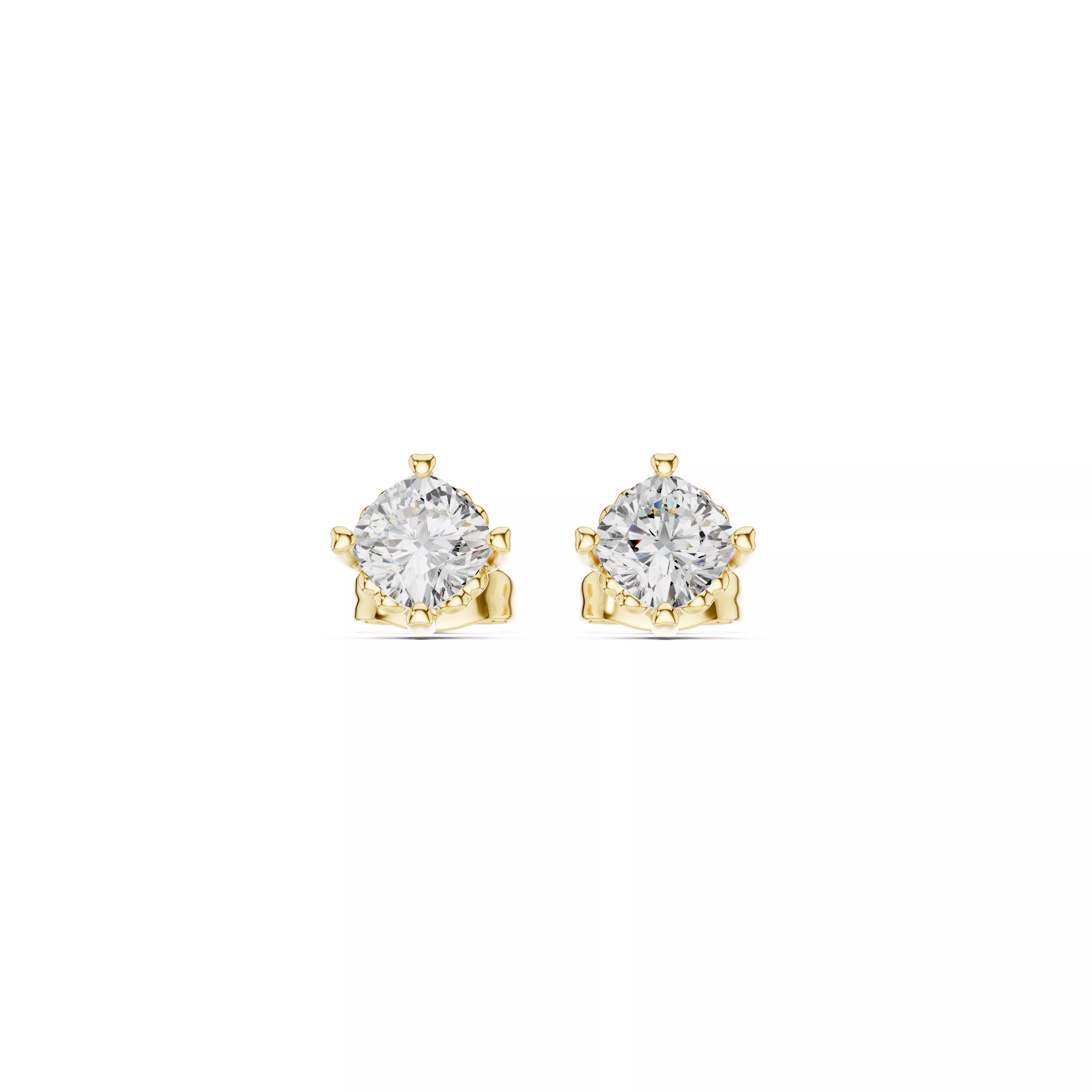 Jewelry Round Brilliant Solitaire Stud Earrings CAD 3D print model