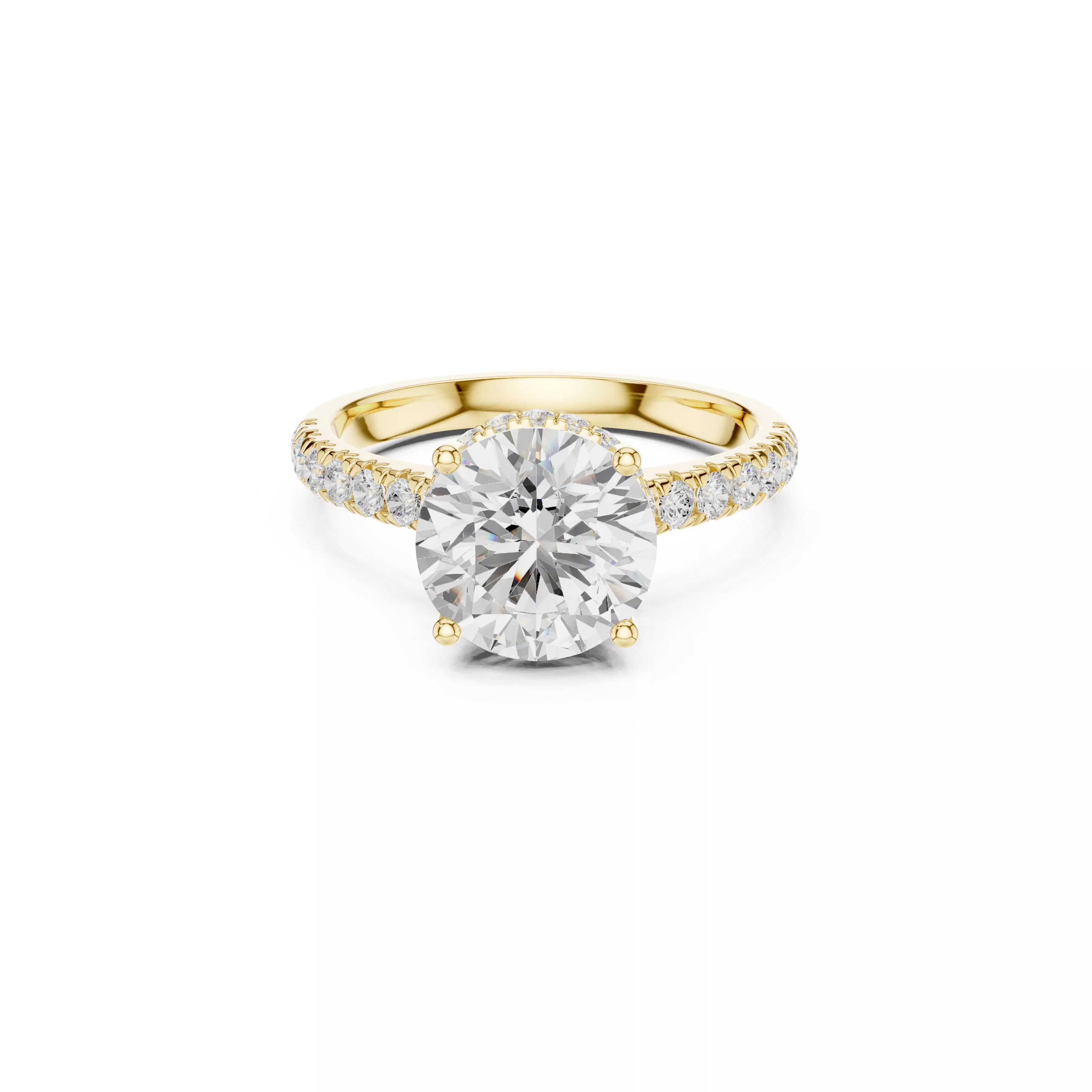 Round Brilliant Solitaire Diamond Ring CAD 3D print model