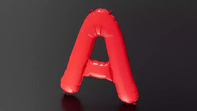 letter A foil balloon 3D print model 4