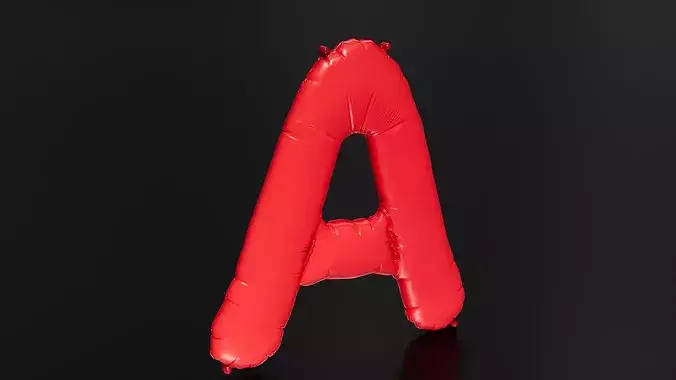 letter A foil balloon 3D print model 3