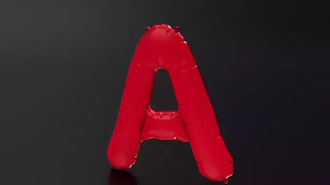letter A foil balloon 3D print model 2