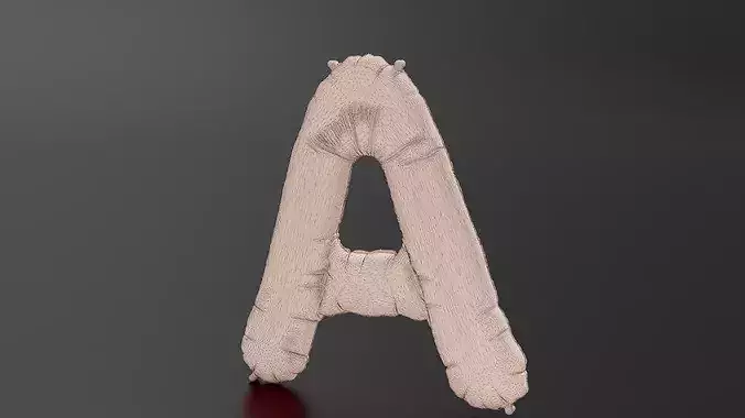 letter A foil balloon 3D print model 7