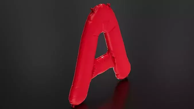 letter A foil balloon 3D print model 5