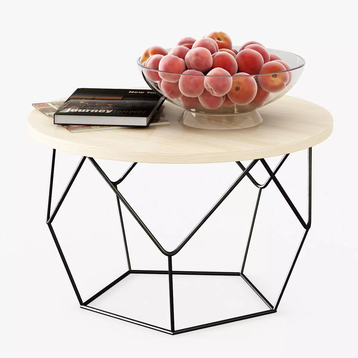 Table with peaches 3D model