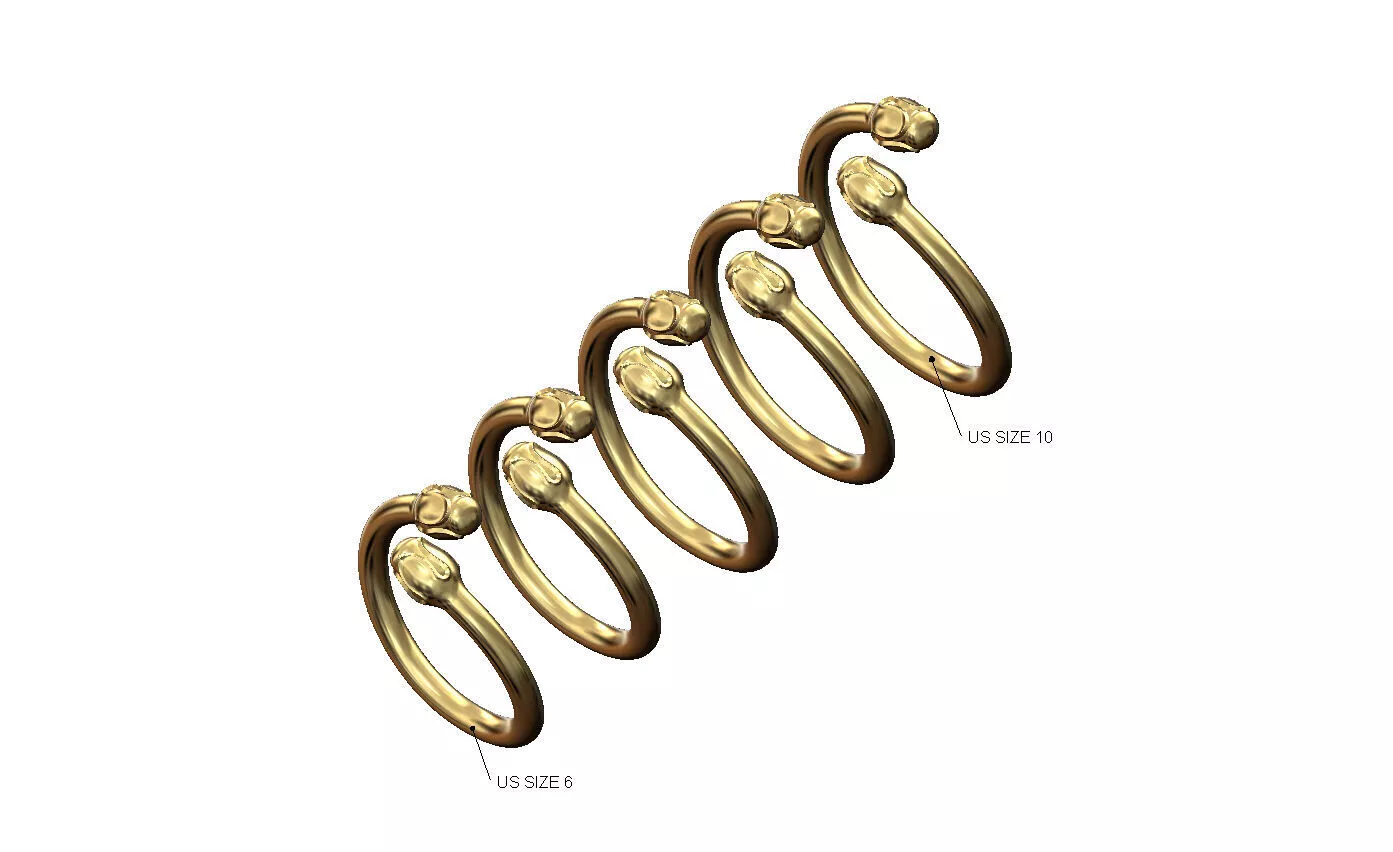 Bead vintage flower egg ends bypass ring US size 6to10 3D print model
