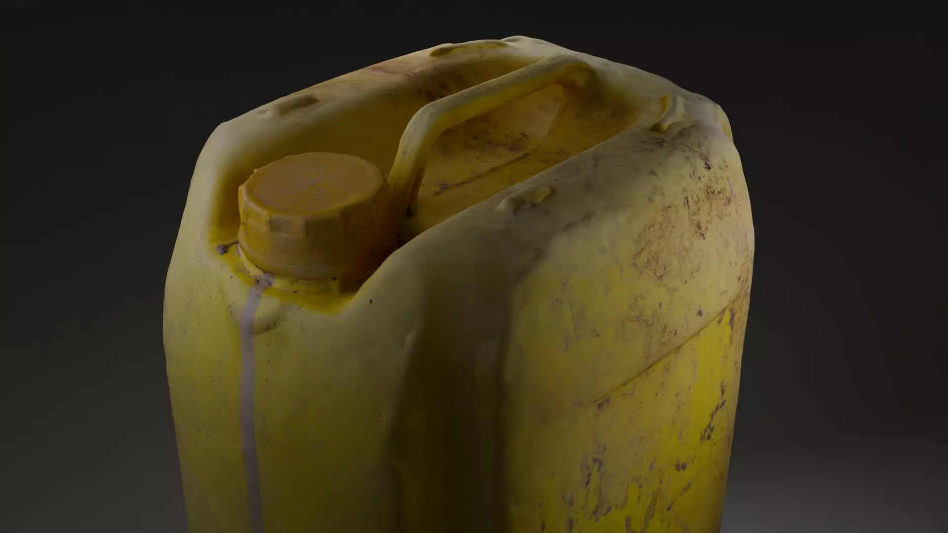 Old Weathered Yellow Jerry Can PBR Game-Ready Low-poly 3D model