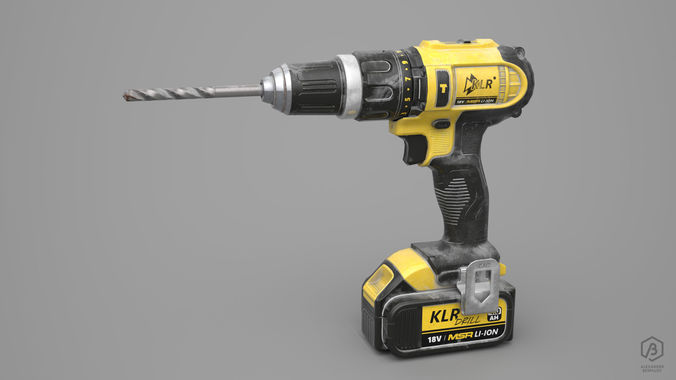 Game Ready Electric Drill  Low-poly 3D model