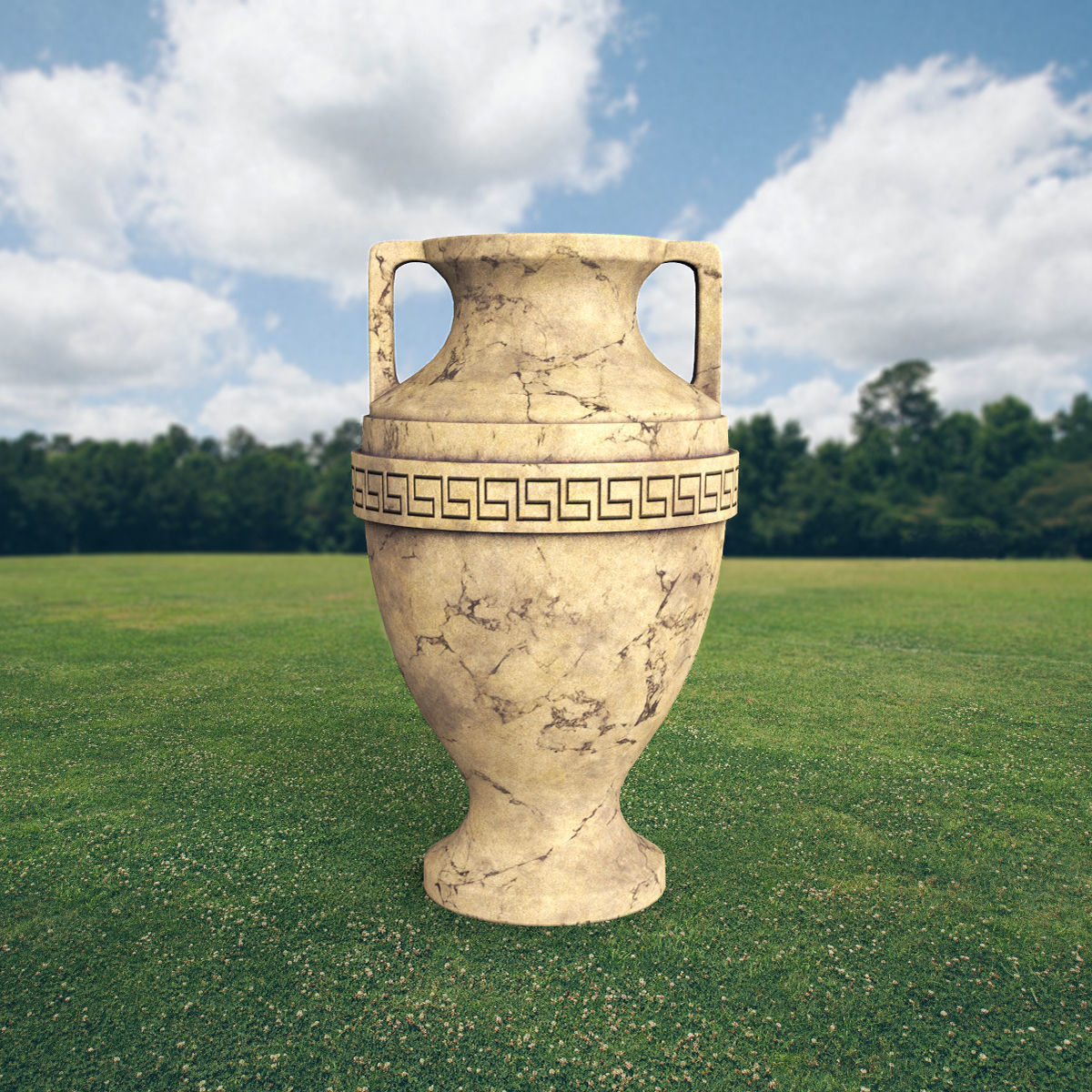 Amphora greek vase 3D model_1