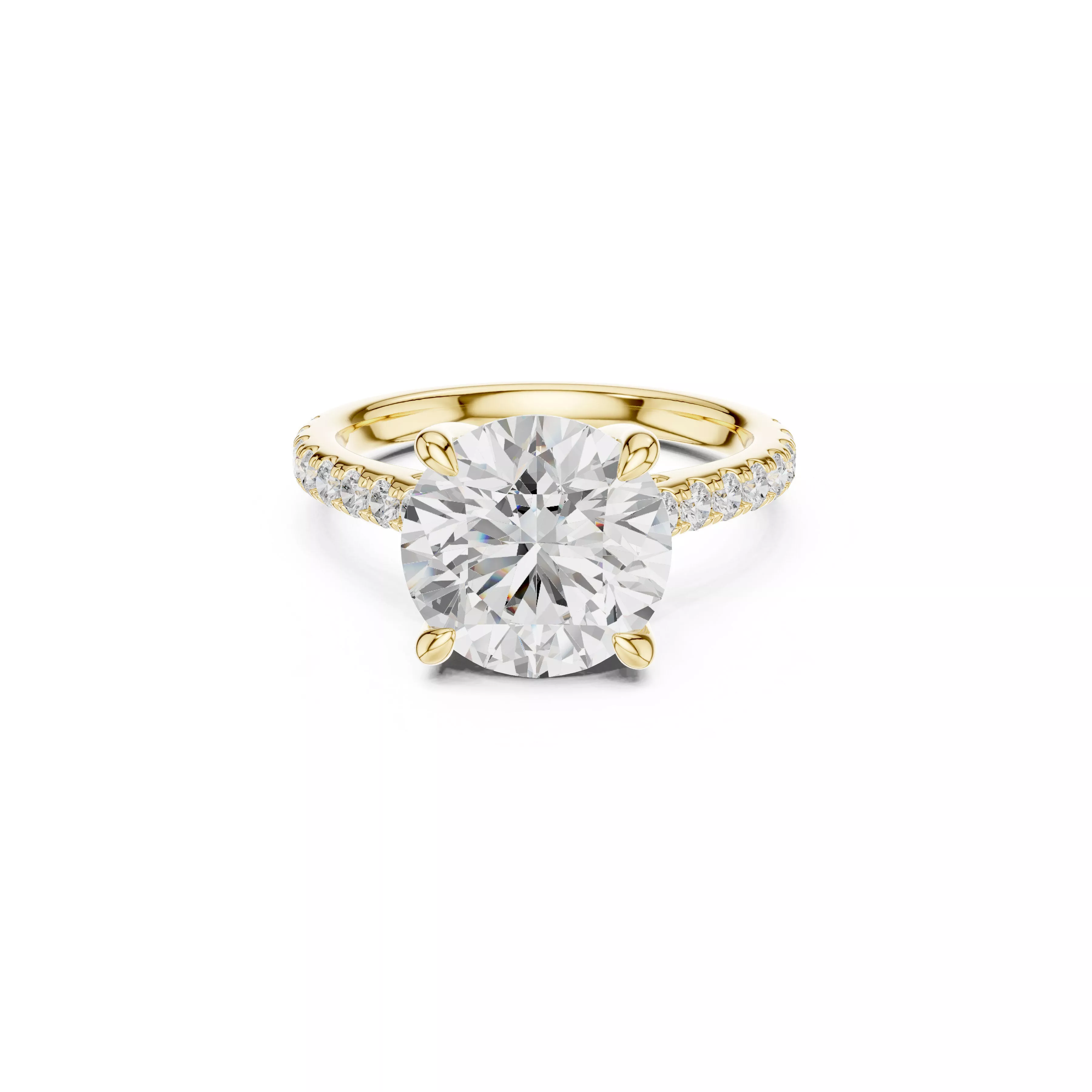 Round Brilliant Solitaire Diamond Engagement Ring CAD 3D print model