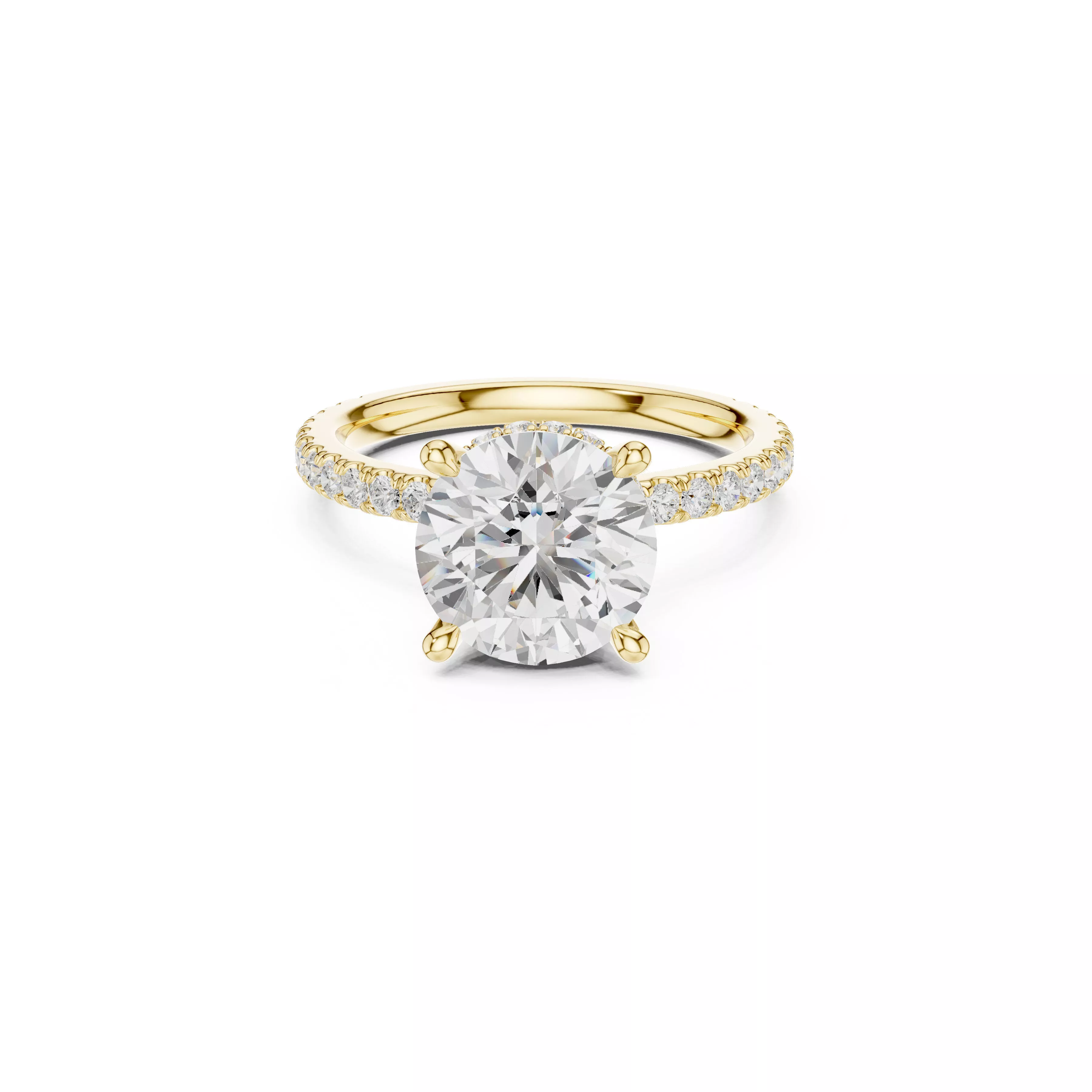Round Brilliant Solitaire Diamond Engagement Ring CAD 3D print model