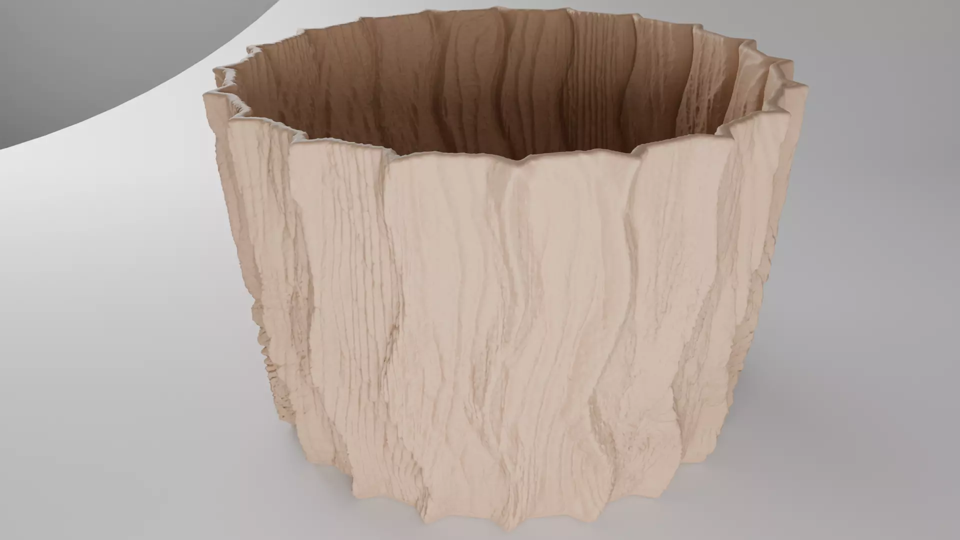 Organic Wood Texture Planter STL Decorative Flower Pot 3D print model