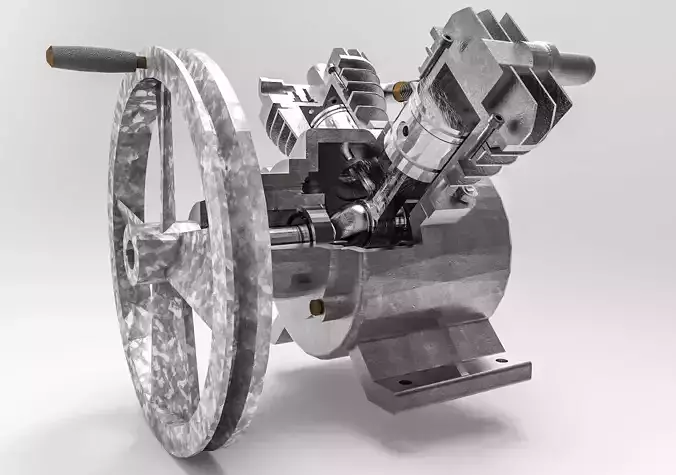 COMPRESOR DE DOS TIEMPOS O DOBLE Low-poly 3D model