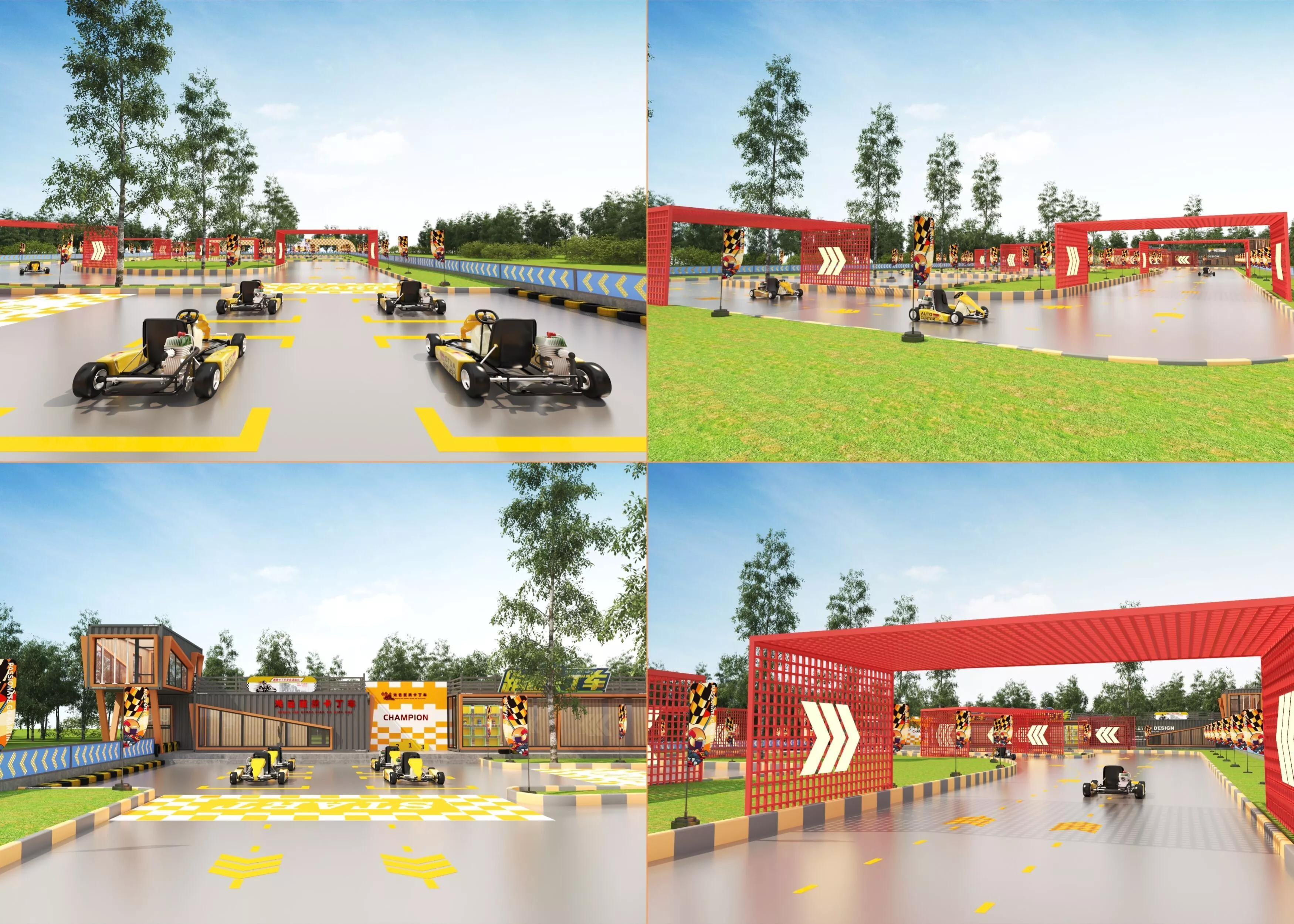 Go-Kart Outdoor Racing Park 3D model