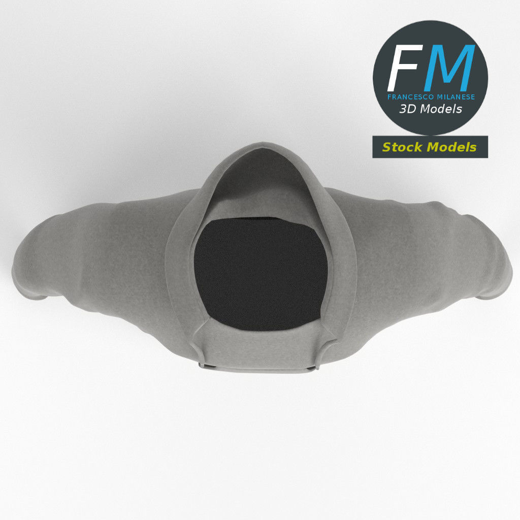 Hooded sweater sweatshirt 3D model_6