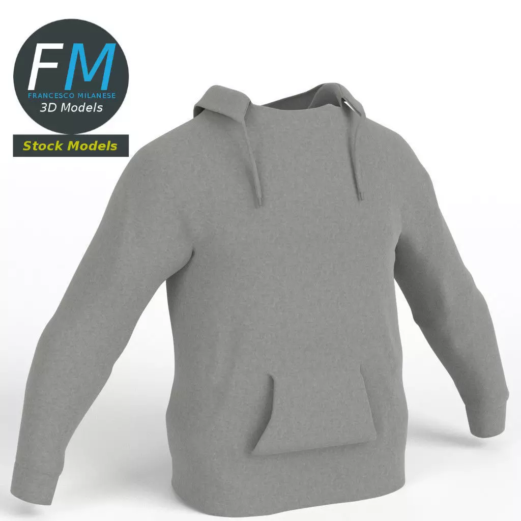 Hooded sweater sweatshirt 3D model_0