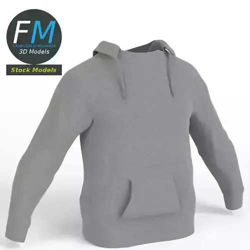 Hooded sweater sweatshirt 3D model