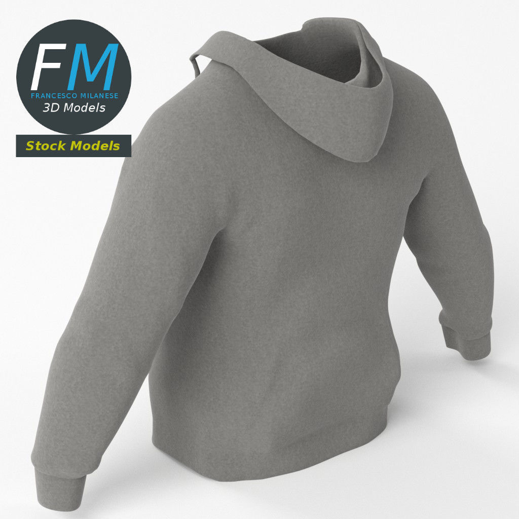 Hooded sweater sweatshirt 3D model_12