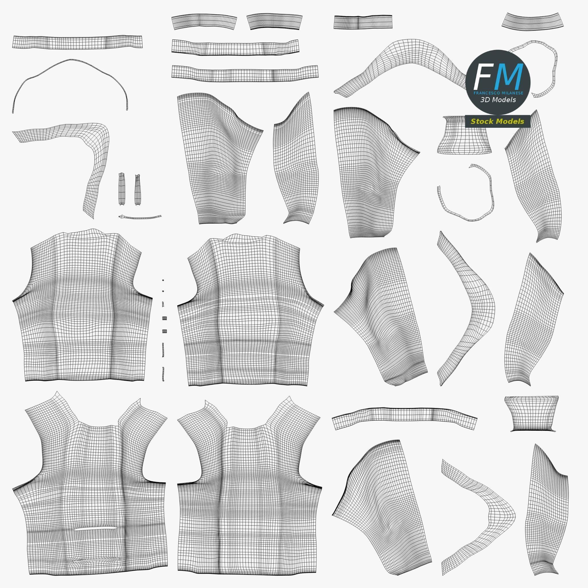 Hooded sweater sweatshirt 3D model_11