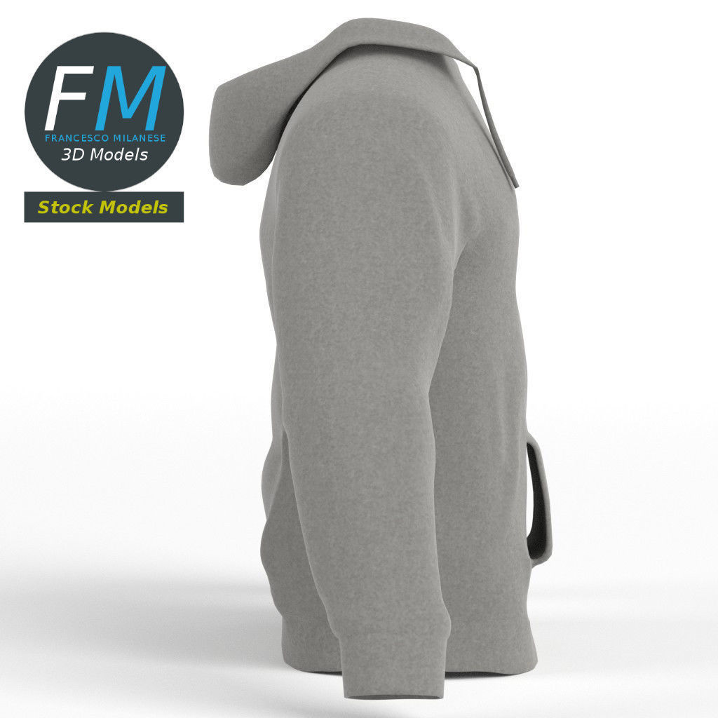 Hooded sweater sweatshirt 3D model_5