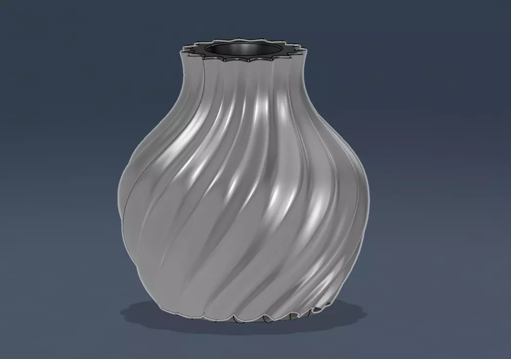 Modern Spiral Fluted Vase - 3D Print Ready 3D print model