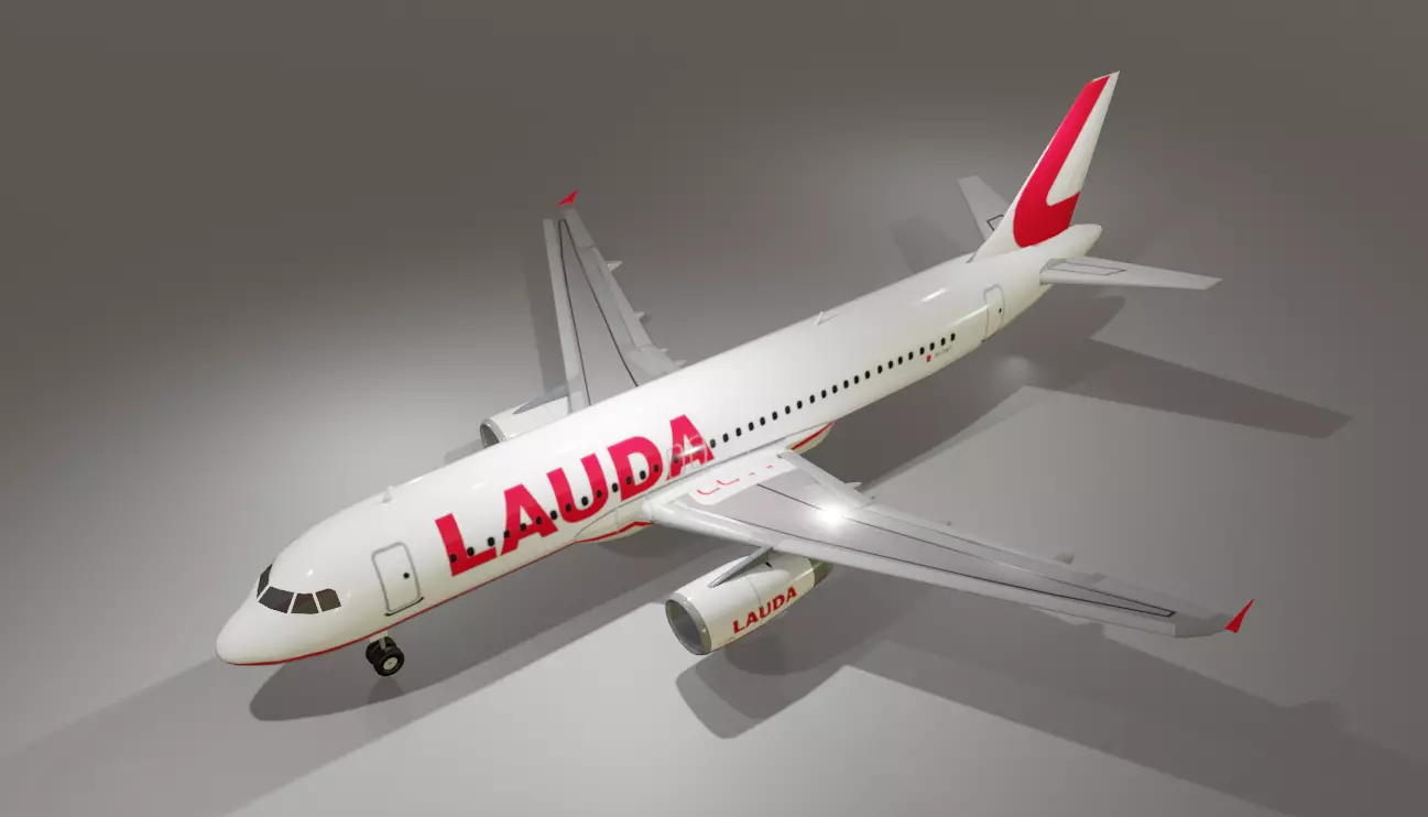Lauda airbus a320-232 low poly 3D Model Low-poly 3D model