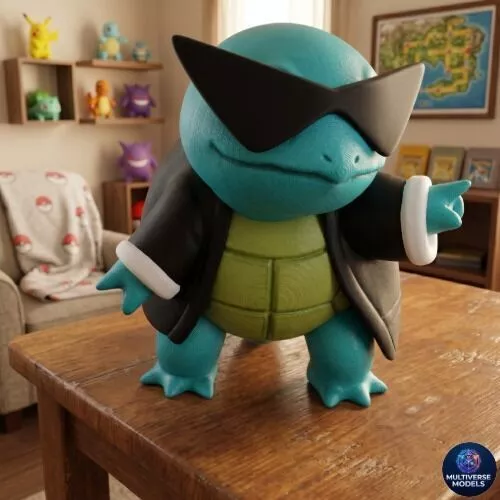 Squirtle Squad Leader with Jacket 3D print model