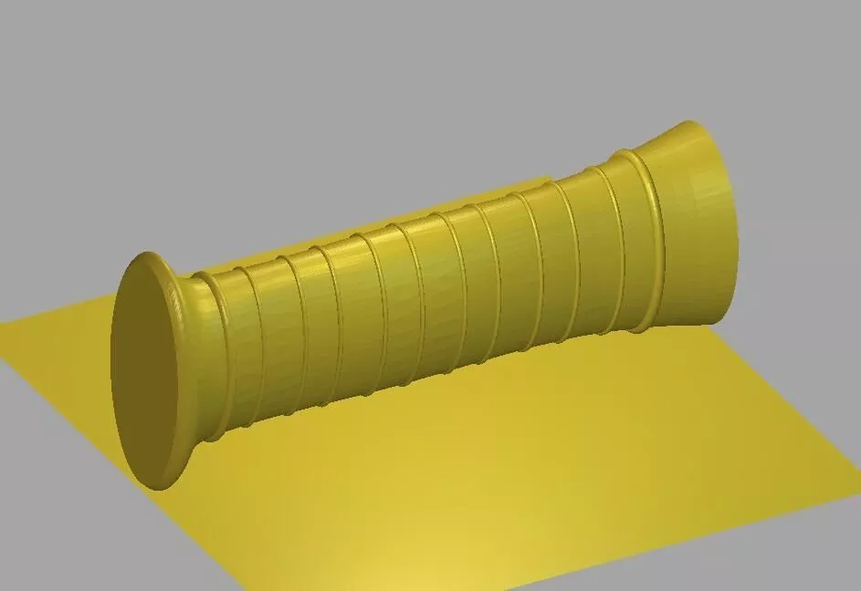 Ribbed Cylindrical Prop Handle STL 3D model