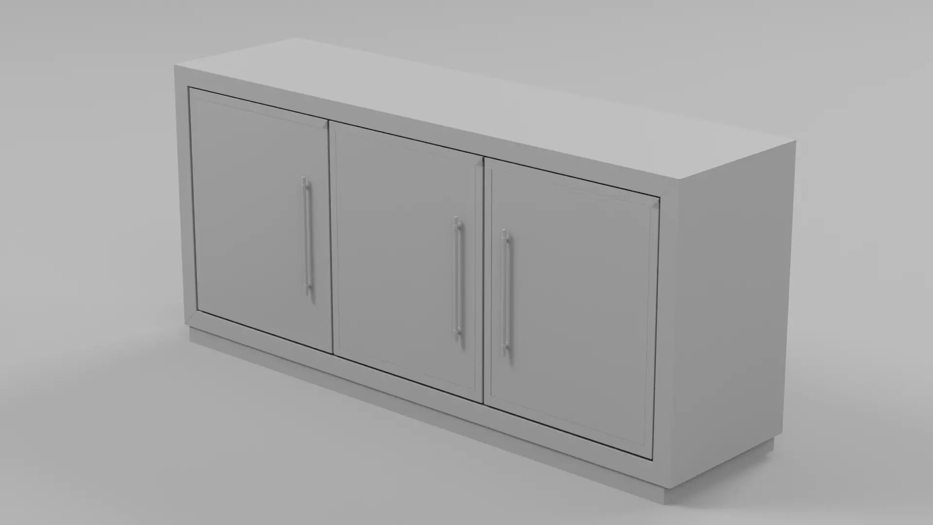 Three Door Credenza Sideboard - Sample File 3D model