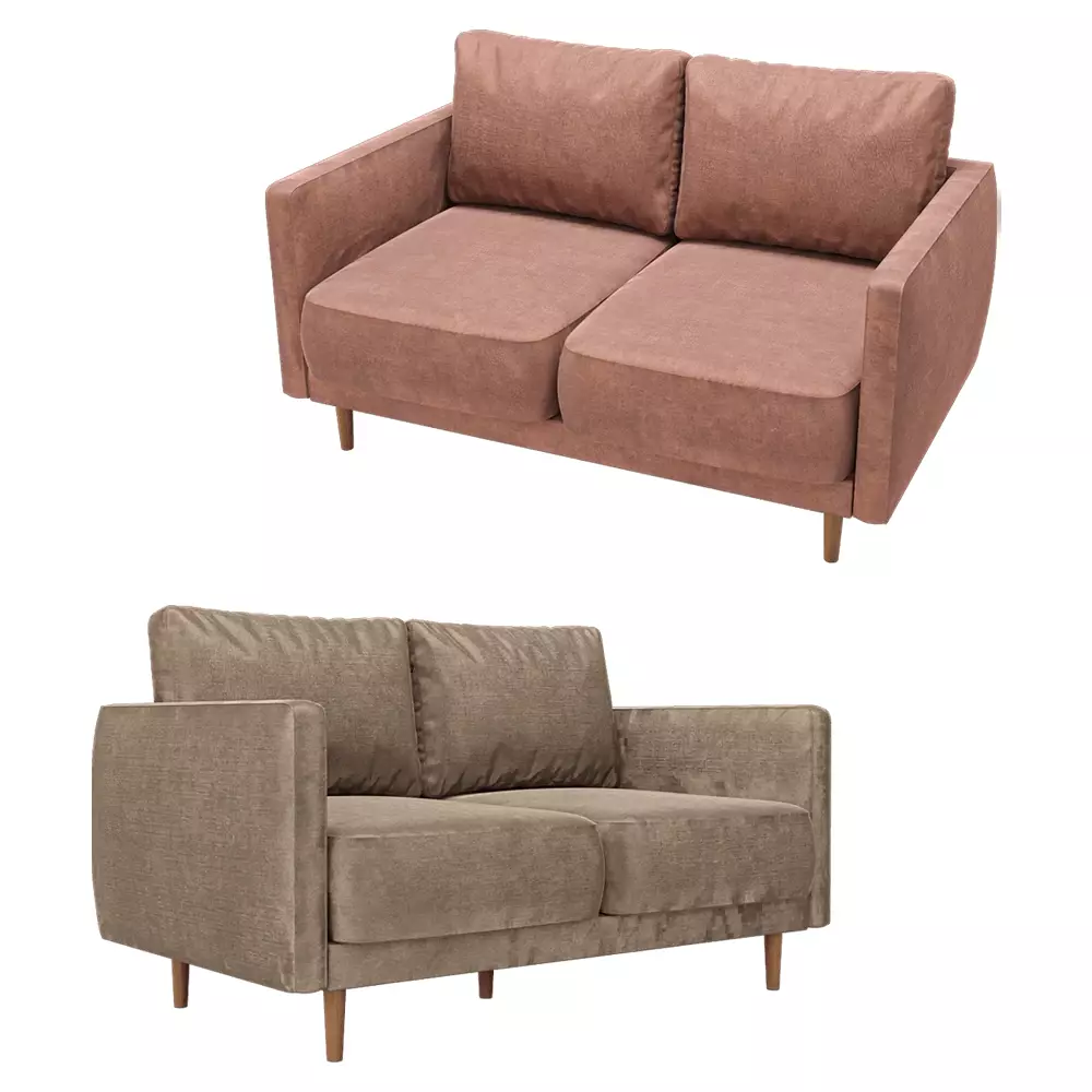 2-seater fixed sofa Rene 1 Low-poly 3D model