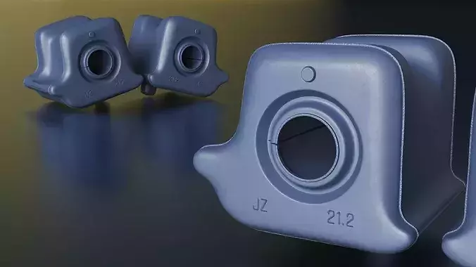 Blue Left and Right Stabilizer Bushings 3D model 4